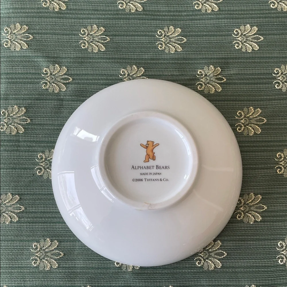 Tiffany & Co. Green and White Teddy Bear Party Plate